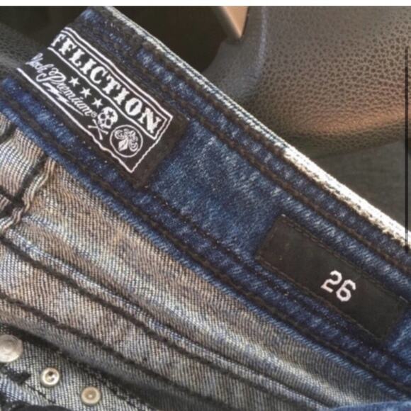 Affliction Ziggy Embellished Jeans Size 26 - Picture 5 of 6